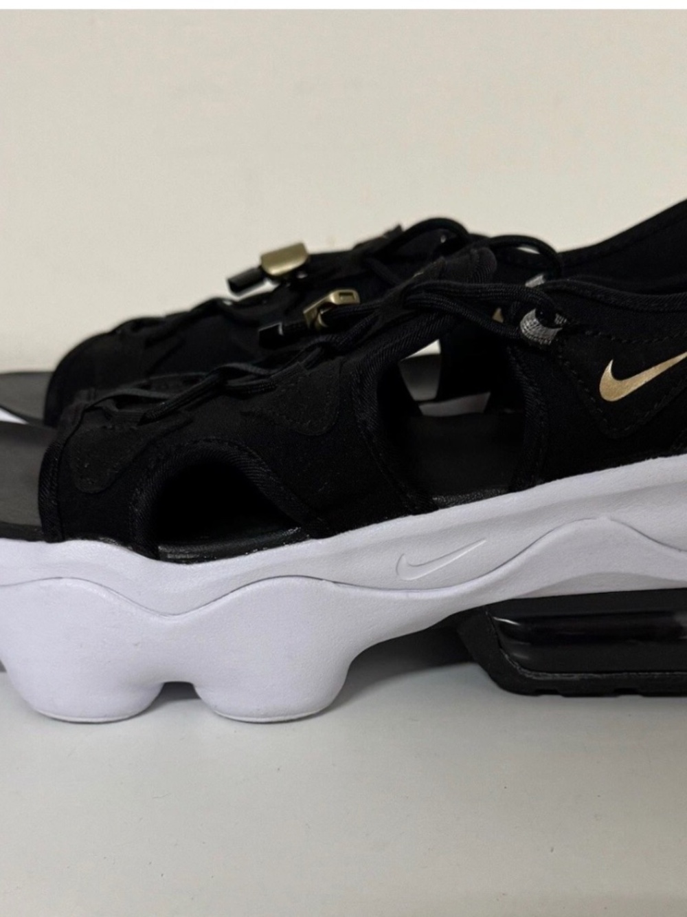 Nike Air Max Koko Platform Sandals Black Gold CW9705-001 Size 9
